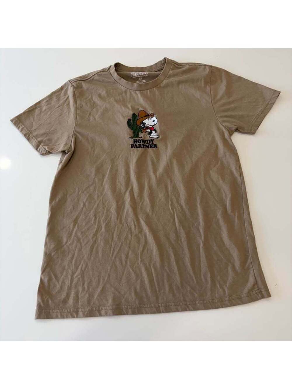 Peanuts Snoopy Cowboy Graphic T-Shirt Size Small